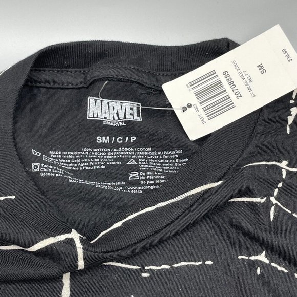 Marvel Spider-Man Across The Spider-Verse Miles Morales Web T-Shirt SMALL New - Picture 2 of 5